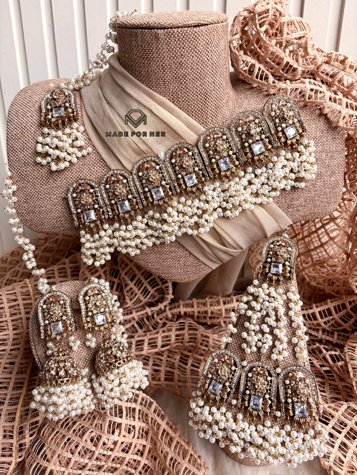 Embellished Bridal Choker Set - LA1079