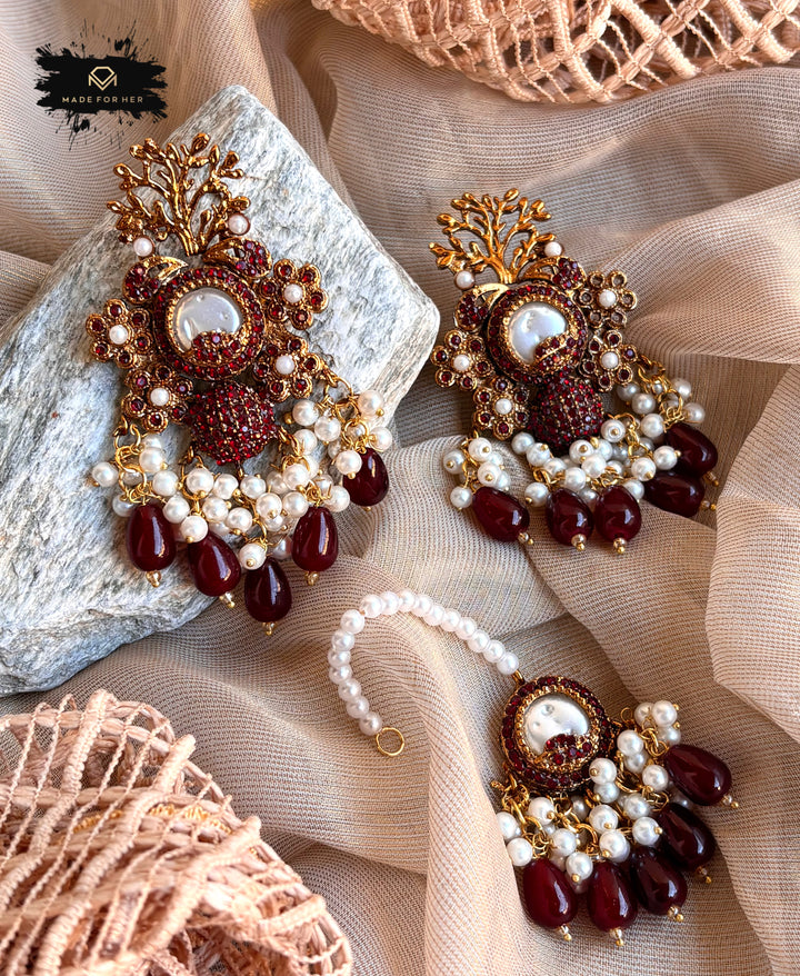 Seraya Festive Earrings & Tikka Set - KAT1035