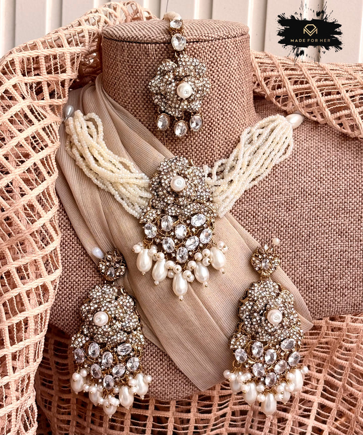 Pearl Gleam Choker Set - KSH1125