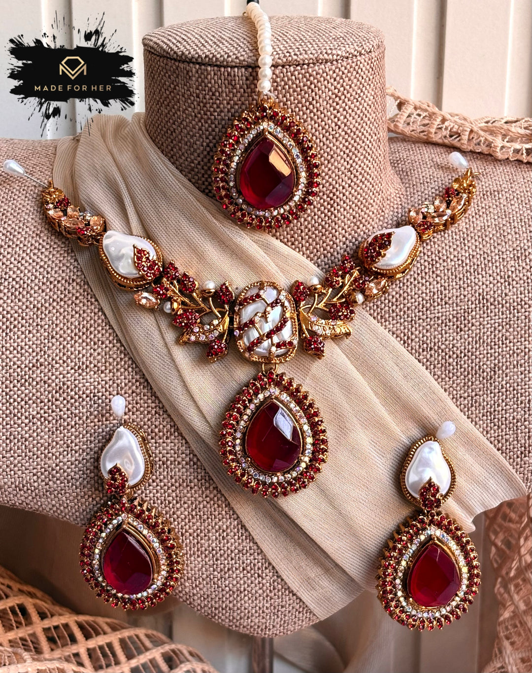 Ivory Glow Necklace Set - KQK1003