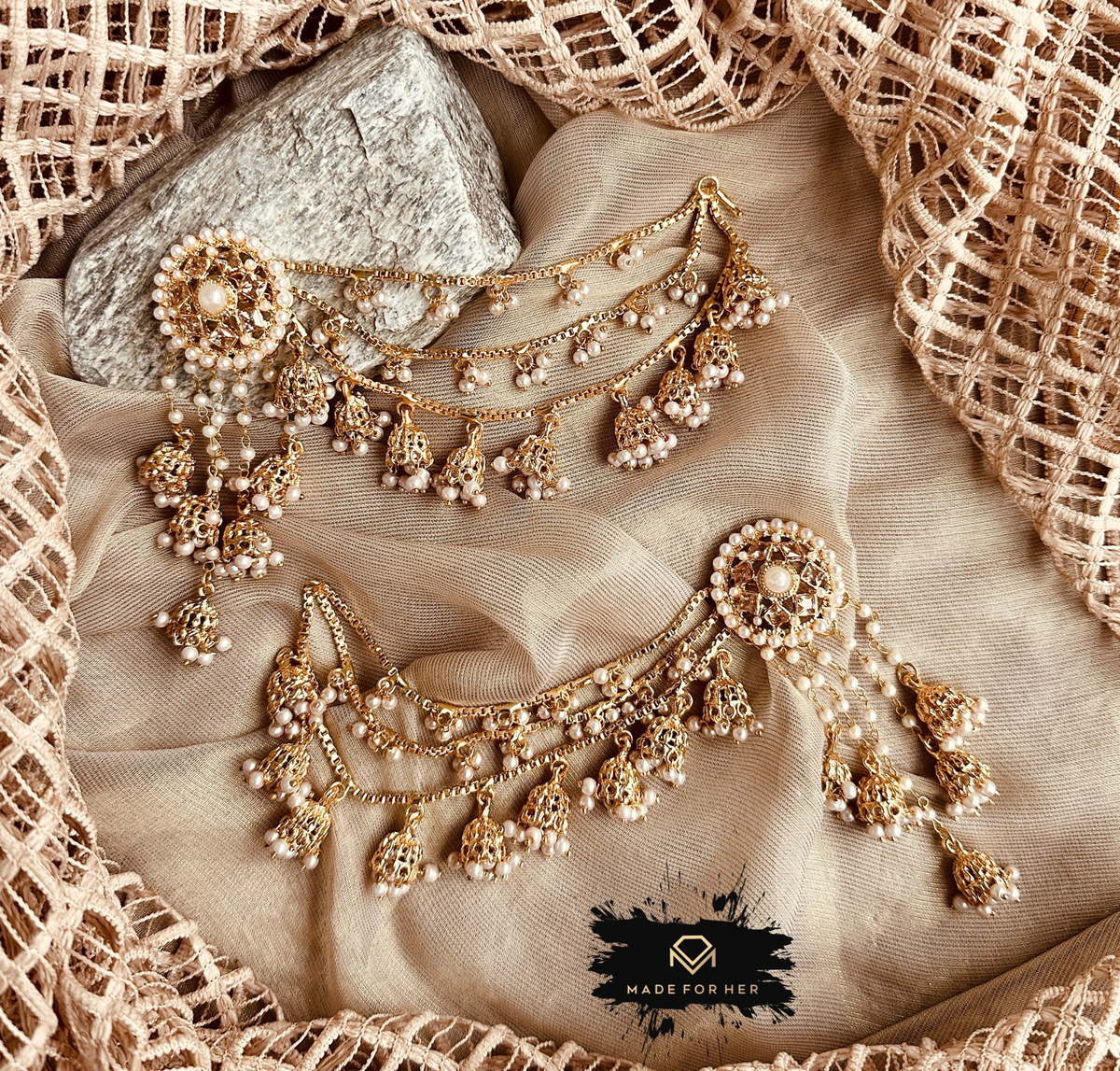 Mystic Sahara Drop Earrings - Champagne - KIA1001