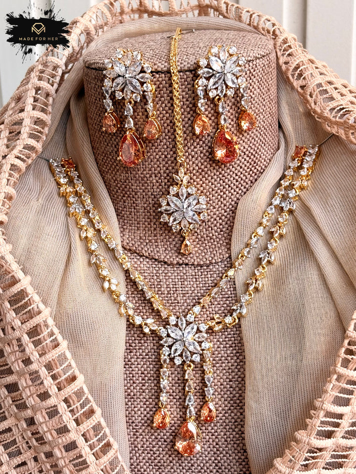 Elarique Zircon Necklace Set - KFS1049