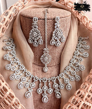 Regal Zircon Necklace Set - KDV1009