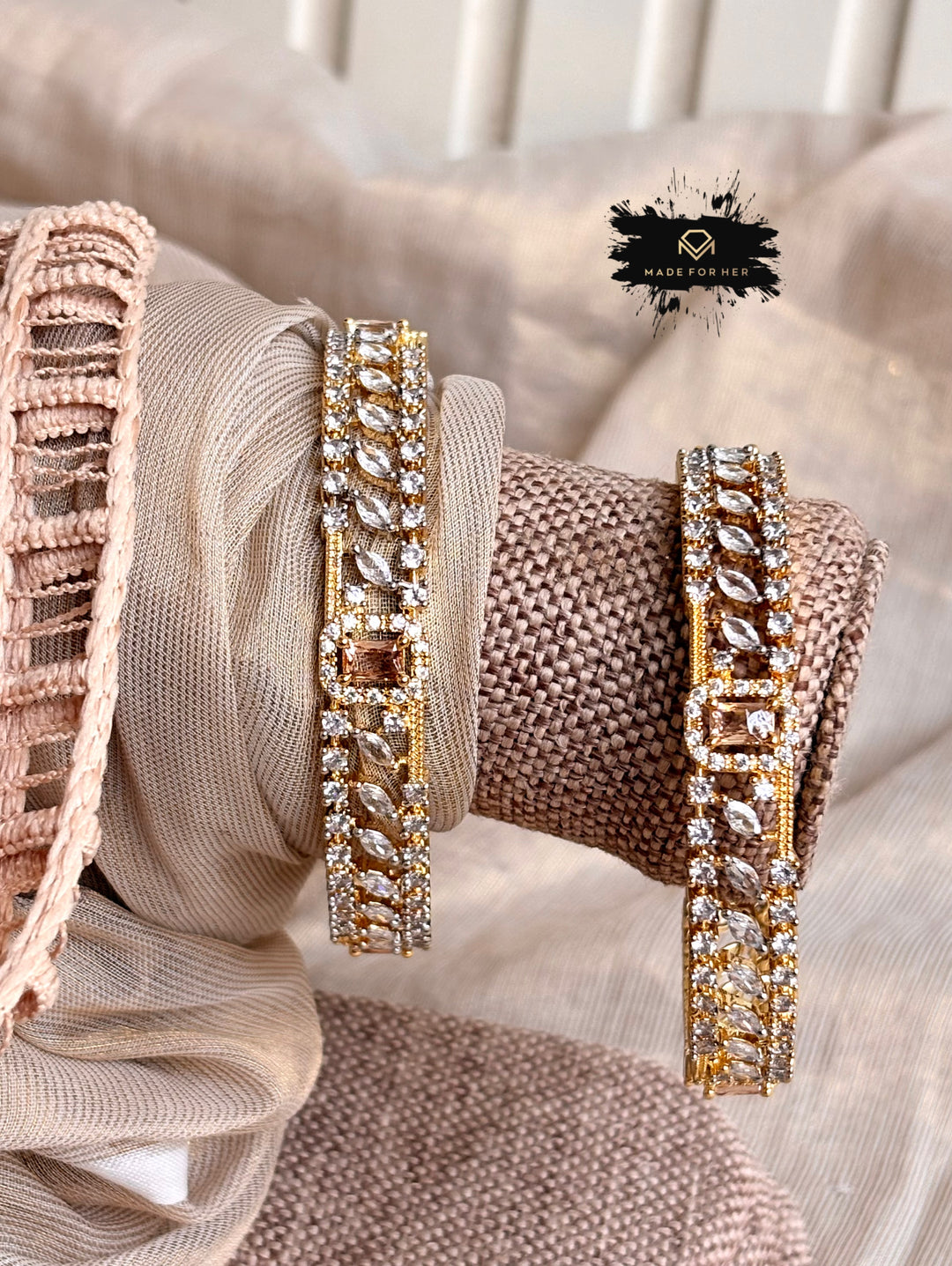 Diamond-Dust Zircon Bangles - Size 2.6 - KKB1020