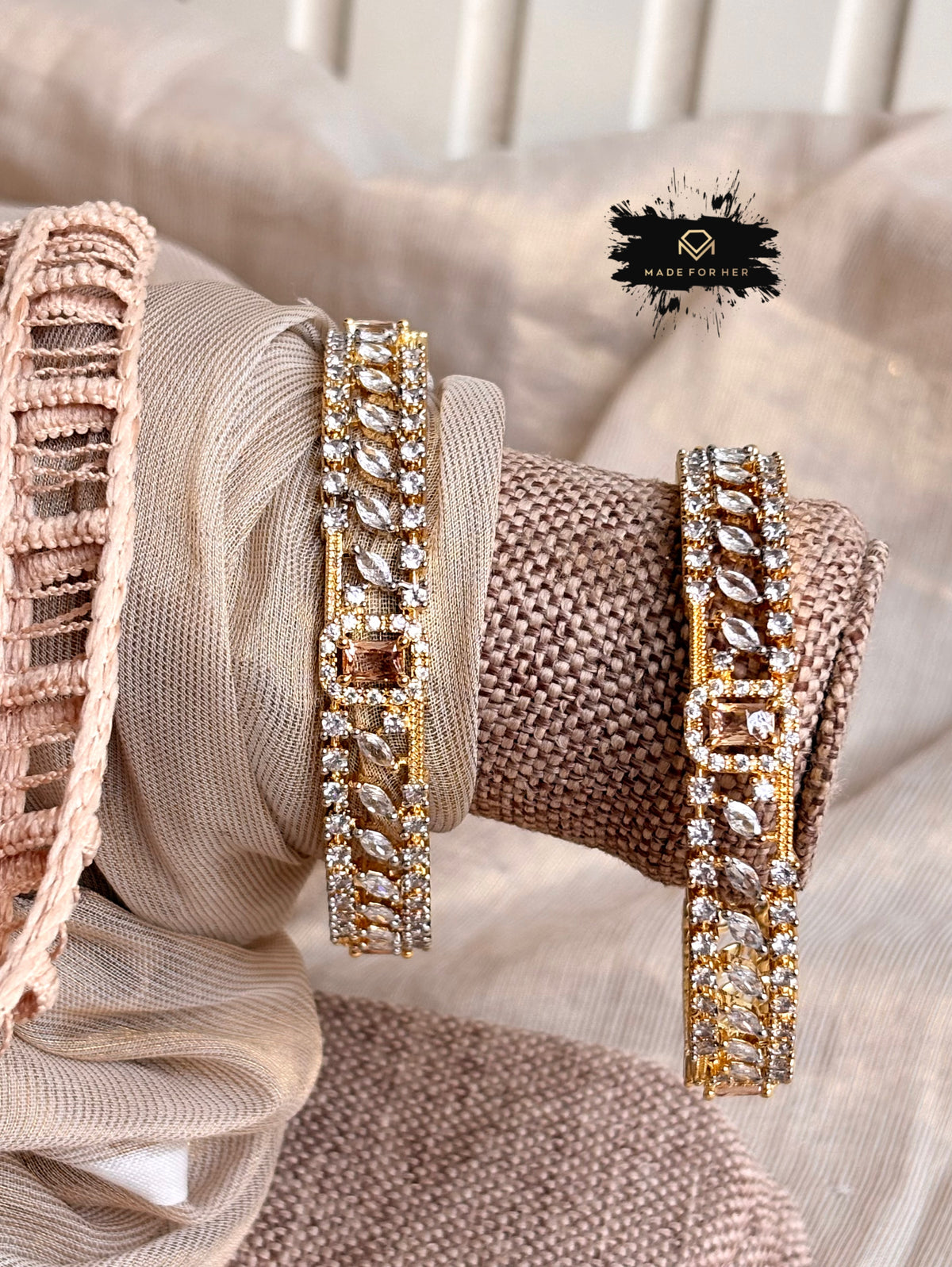 Diamond-Dust Zircon Bangles - Size 2.6 - KKB1020