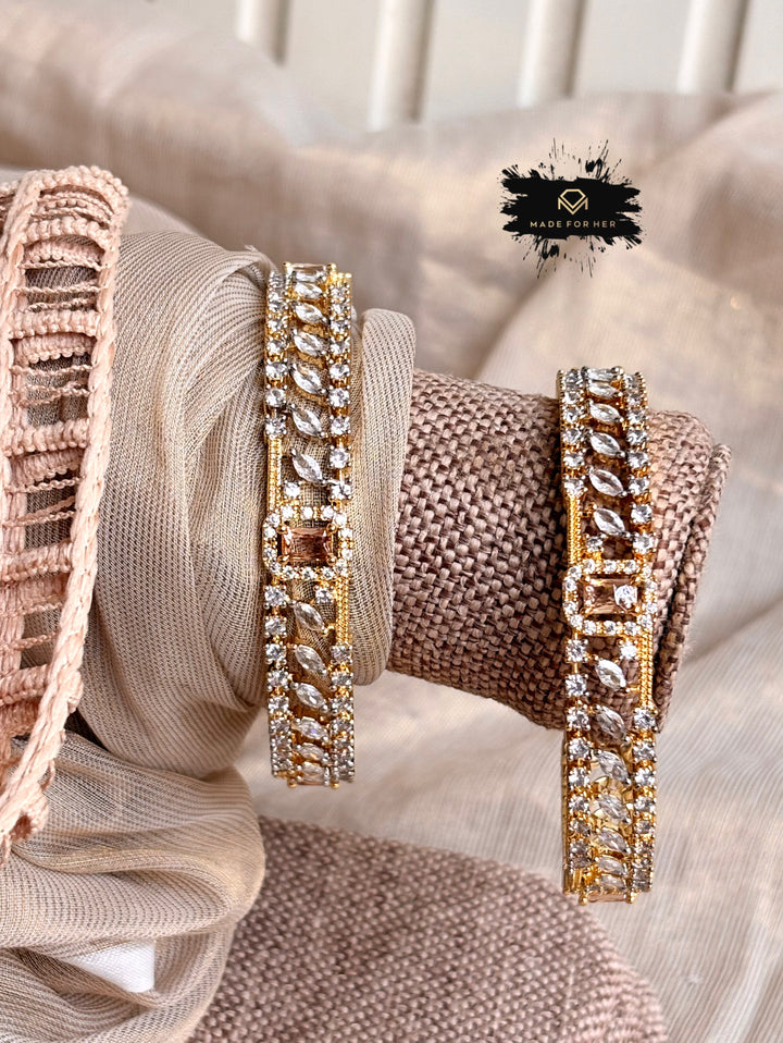 Diamond-Dust Zircon Bangles - Size 2.6 - KKB1020