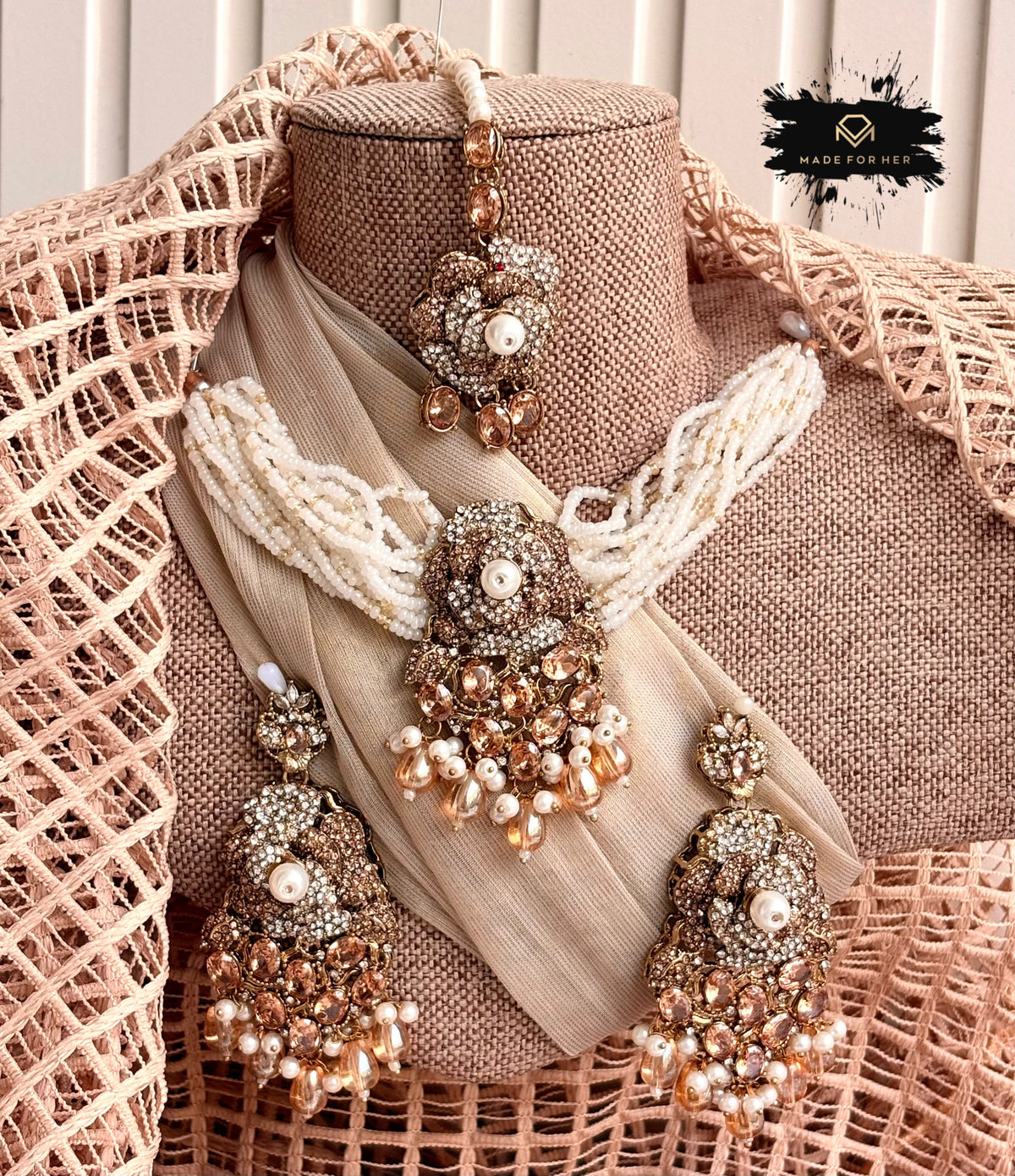 Pearl Gleam Choker Set - KSH1125