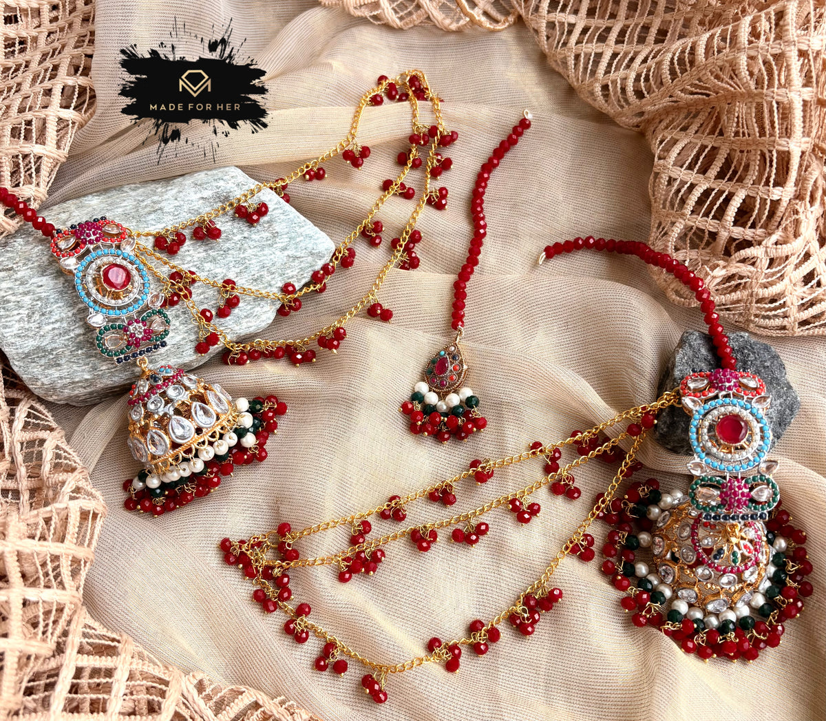 Nauratan Festive Jhumki Tikka - LNS1089