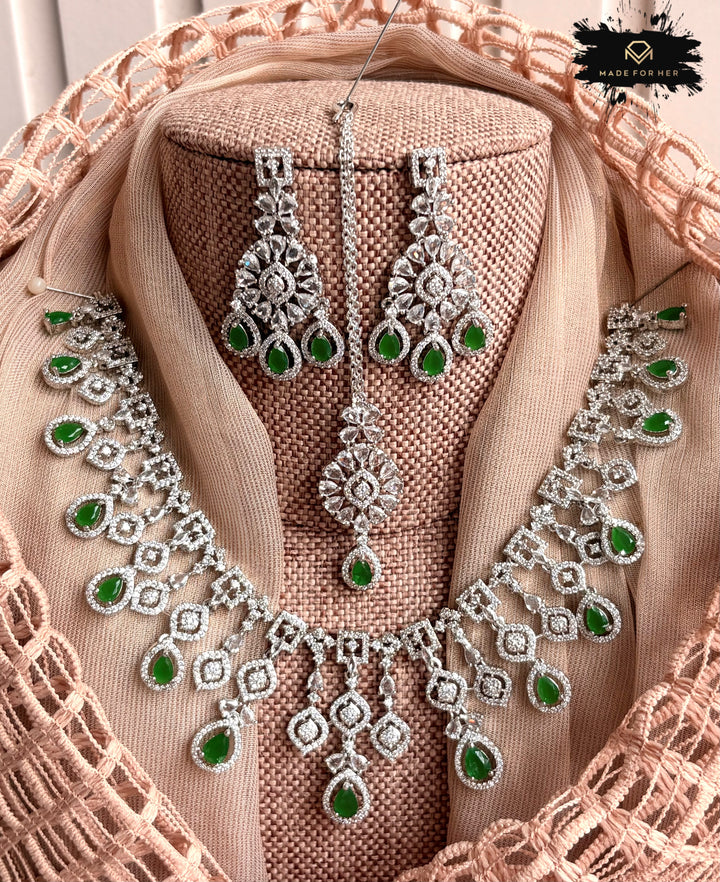 Regal Zircon Necklace Set - KDV1009