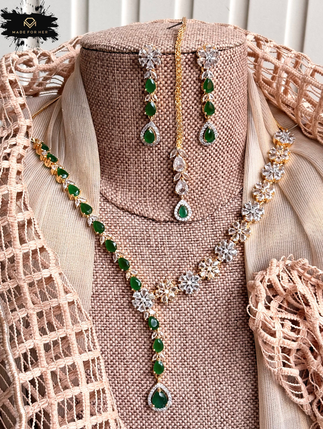 Moonveil Zircon Necklace Set - KFS1051