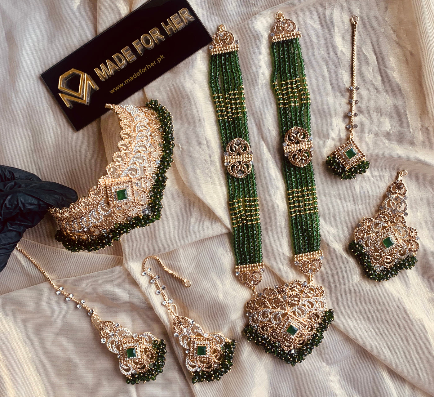 Bridal Malaa Collar Set - KAHD111