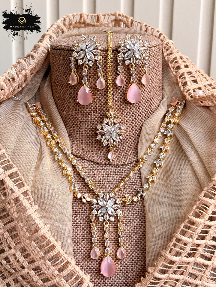 Elarique Zircon Necklace Set - KFS1049