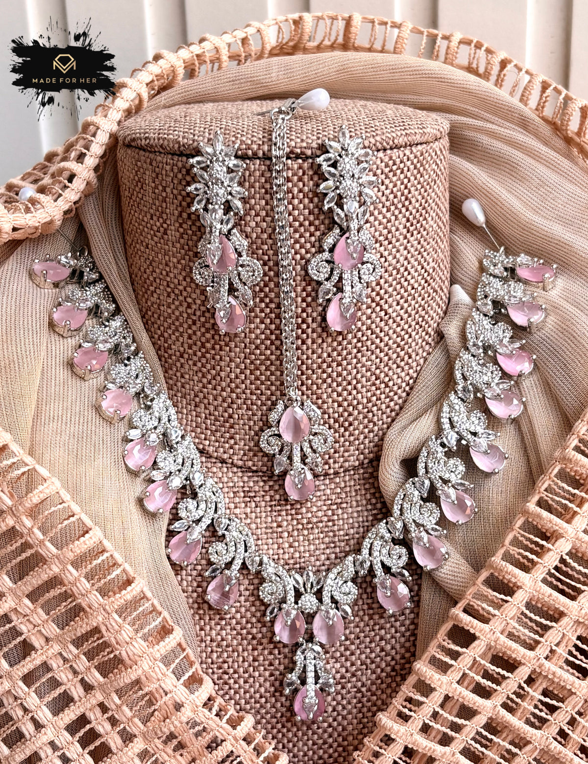 Celeste Zircon Necklace Set - KIA1225