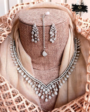 Sparkling AD Zircon Necklace Set - KB1021