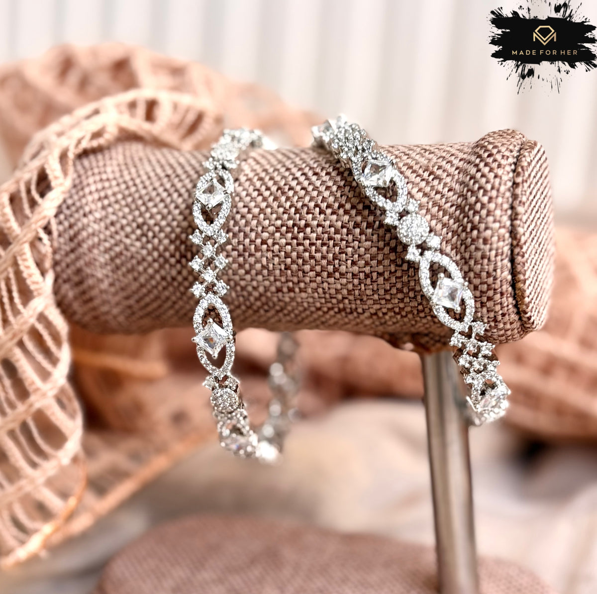 Starlight Zircon Bangles – Silver - KKB1023