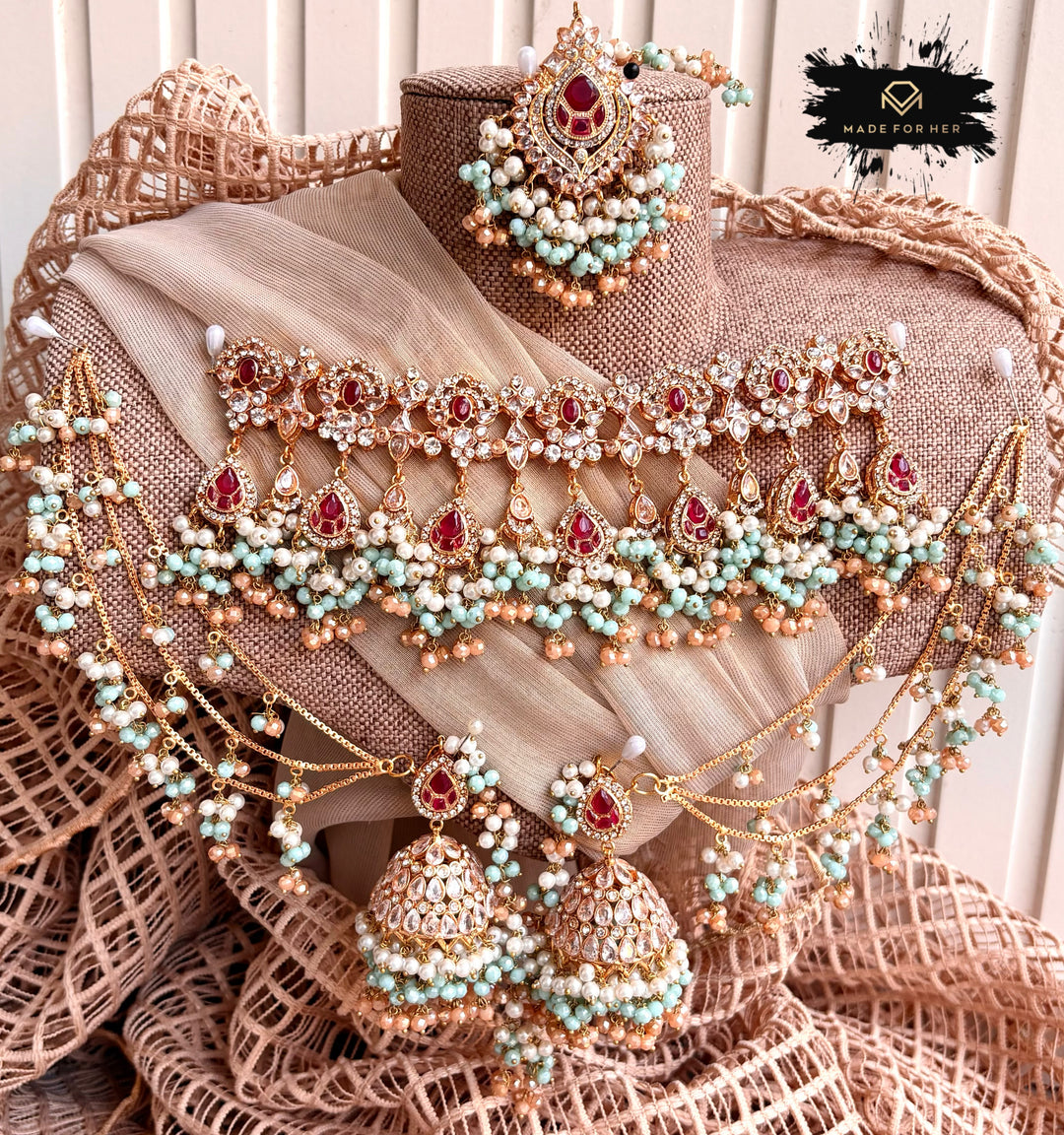 Sunehri Veil Choker Set - LNS1120