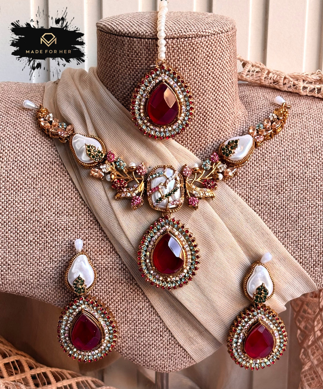 Ivory Glow Necklace Set - KQK1003