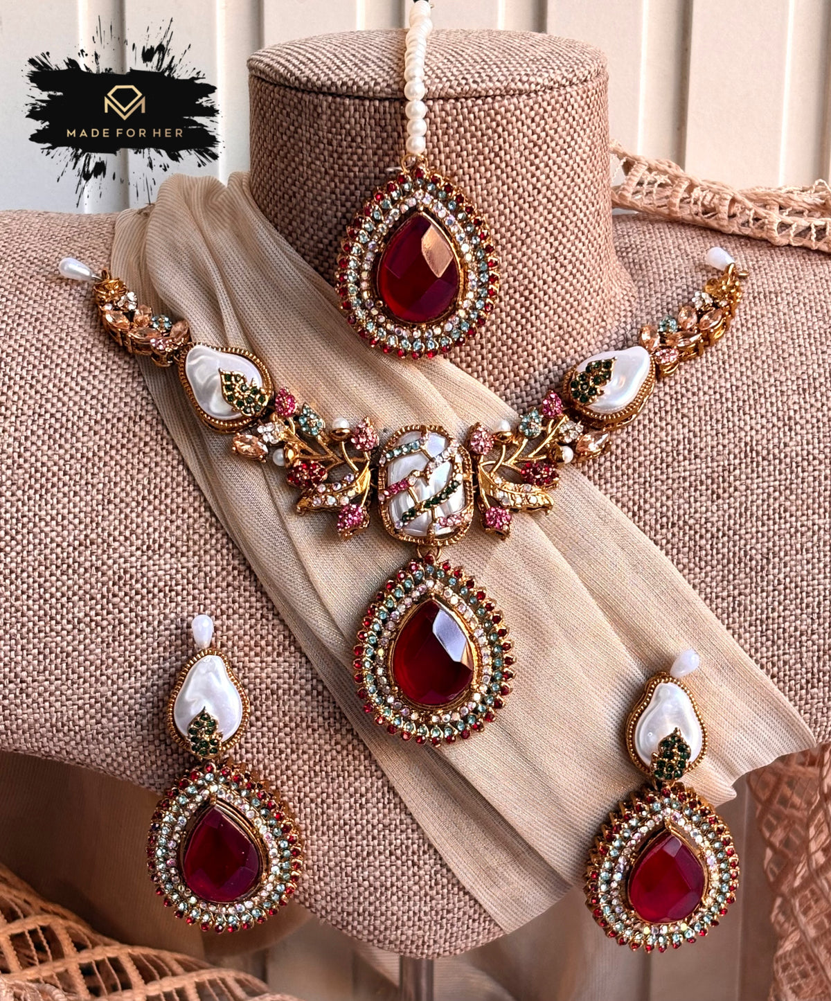 Ivory Glow Necklace Set - KQK1003
