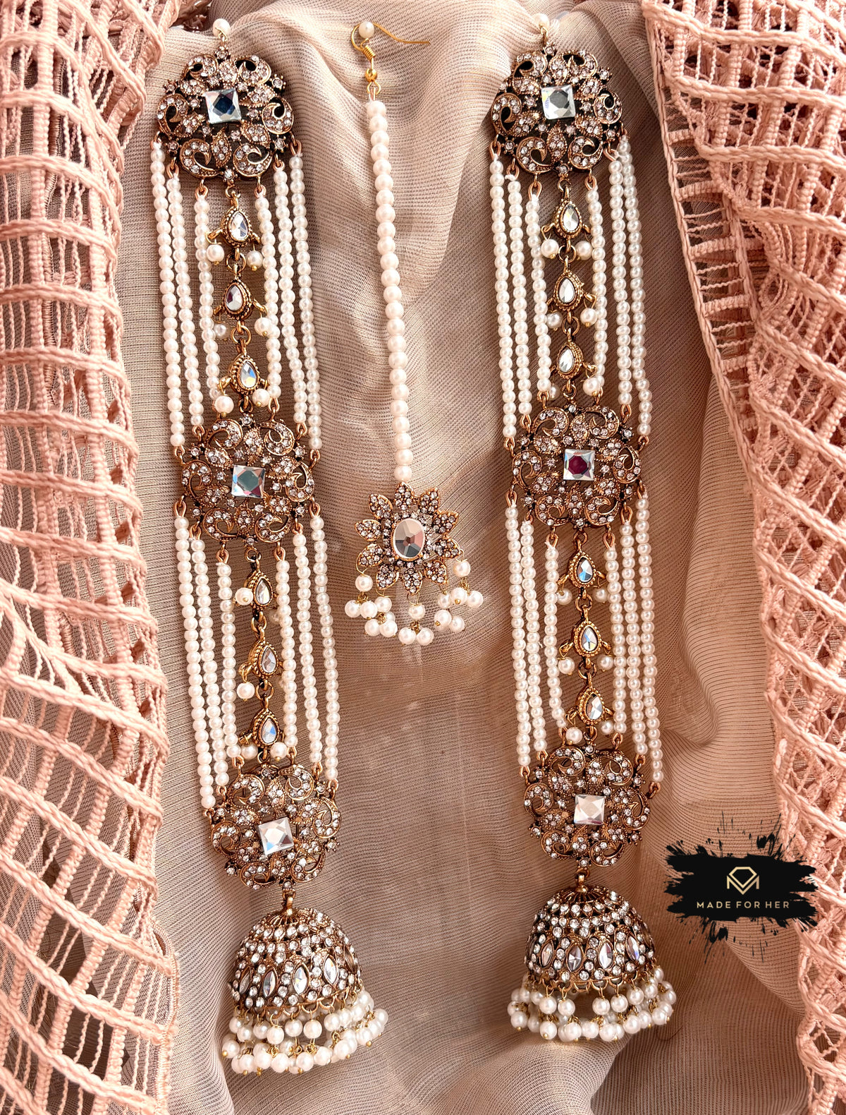 Zarqash Sahara Jhumki Set - LNS1124