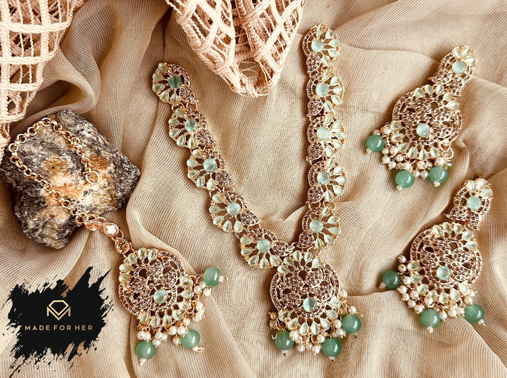 Mira – Dainty Drop Necklace Set - KAHD1027
