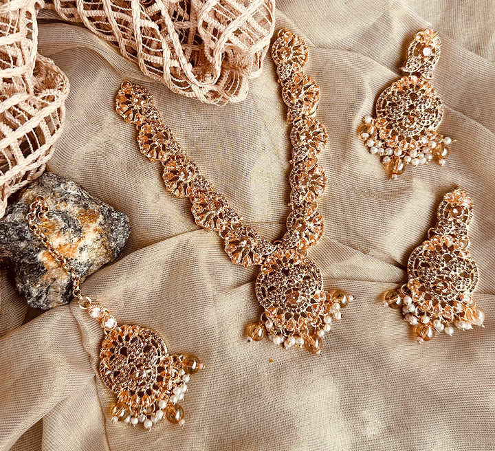 Mira – Dainty Drop Necklace Set - KAHD1027