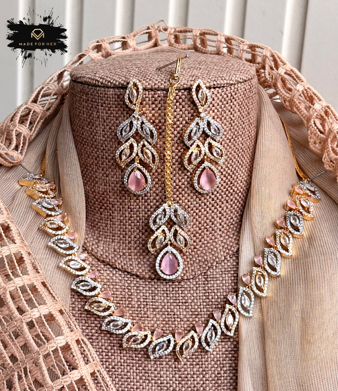 Starlight Zircon Necklace Set - KFS1053