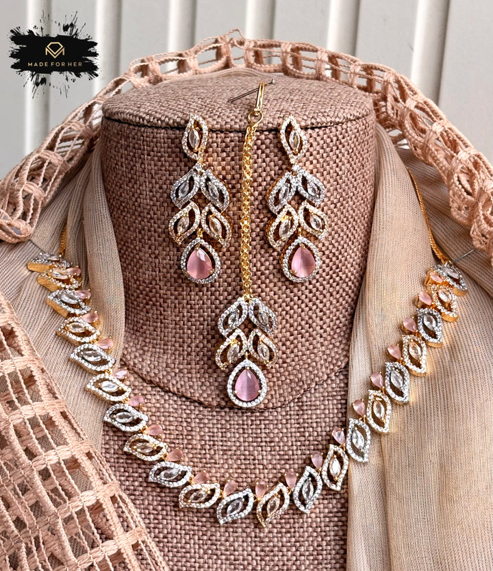 Starlight Zircon Necklace Set - KFS1053