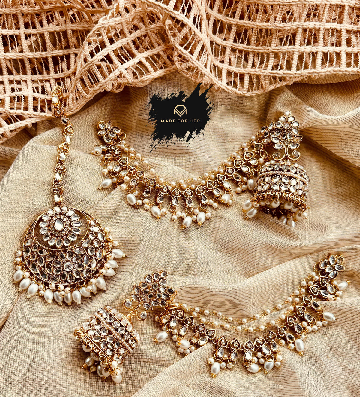 Noor Mahal Jhumki Tikka - KMW1028