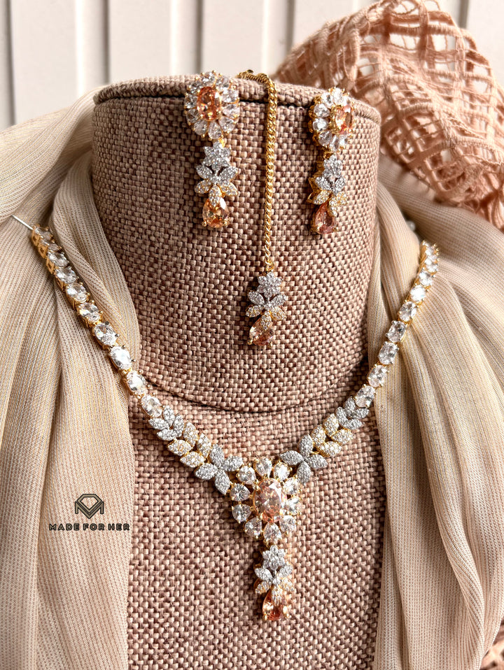 Aveline Zircon Necklace Set - KFS1145