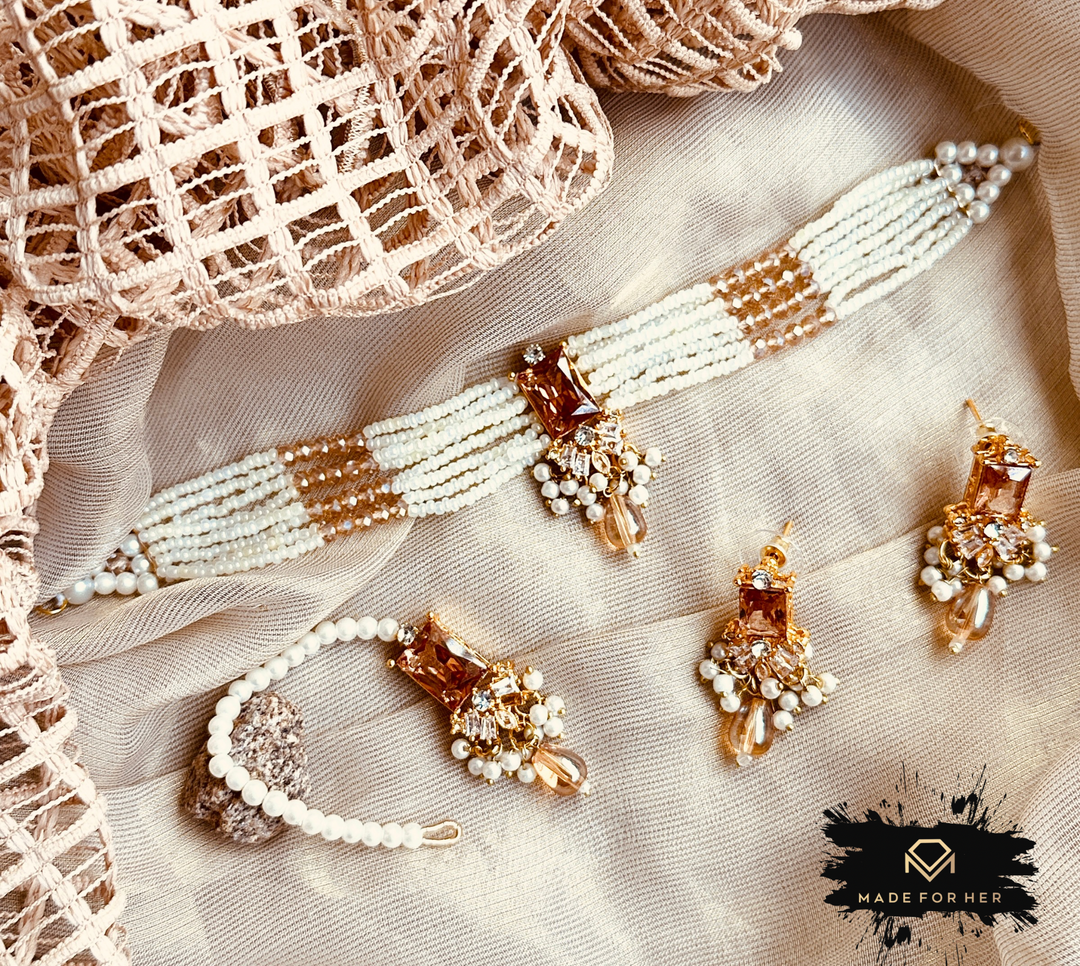 Parisa Crystal Choker Set - KSH1073