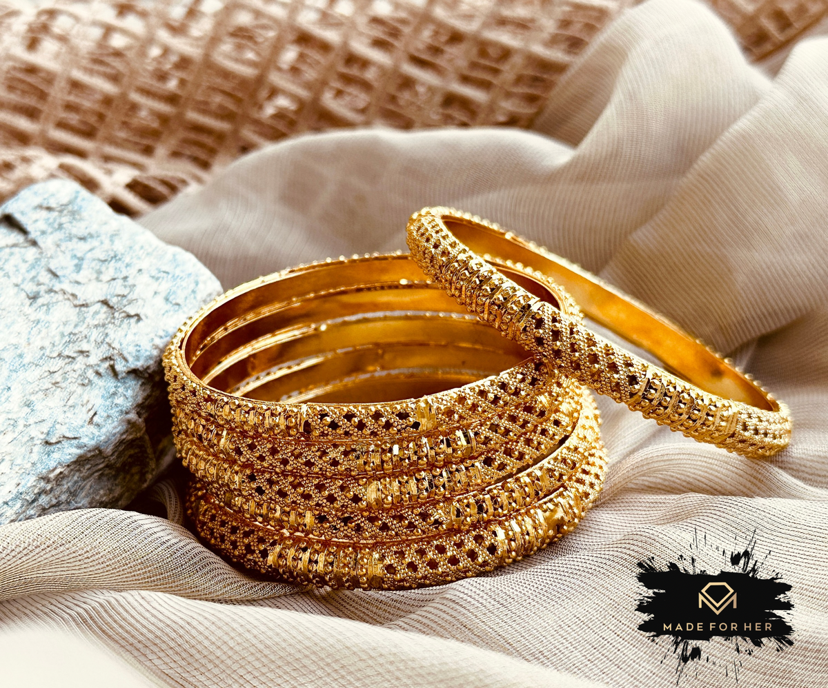 Auric 6-Piece Golden Bangles - RAYN1031