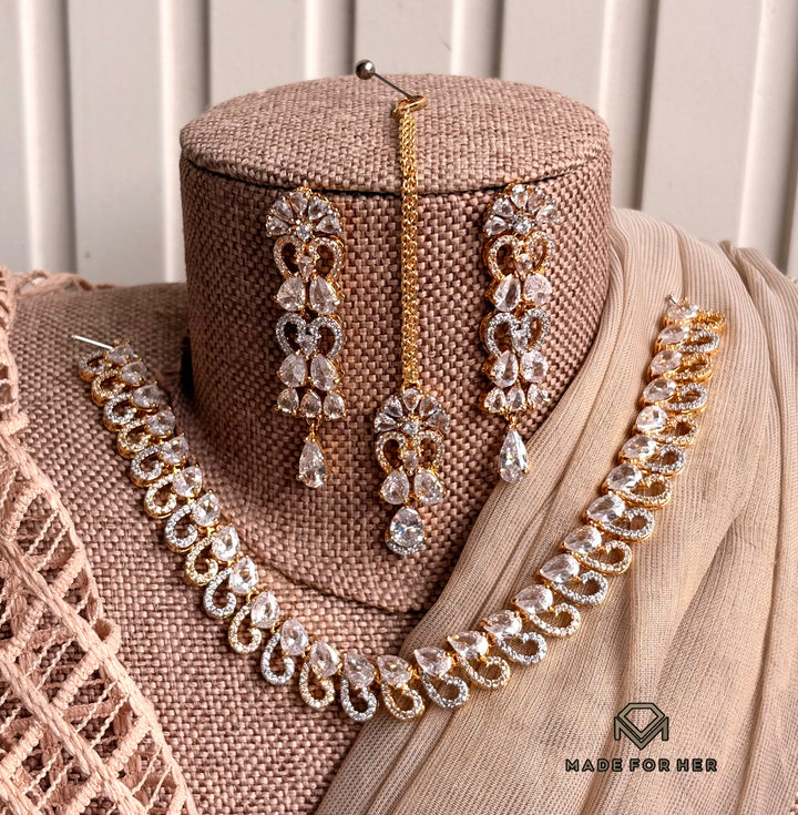 Zohra Zircon Necklace Set - KFS1119