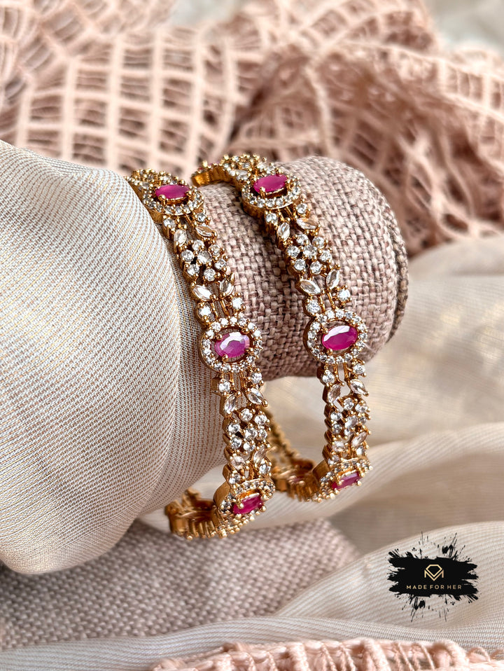Ruby Bloom Zircon Bangle - KSTP1070