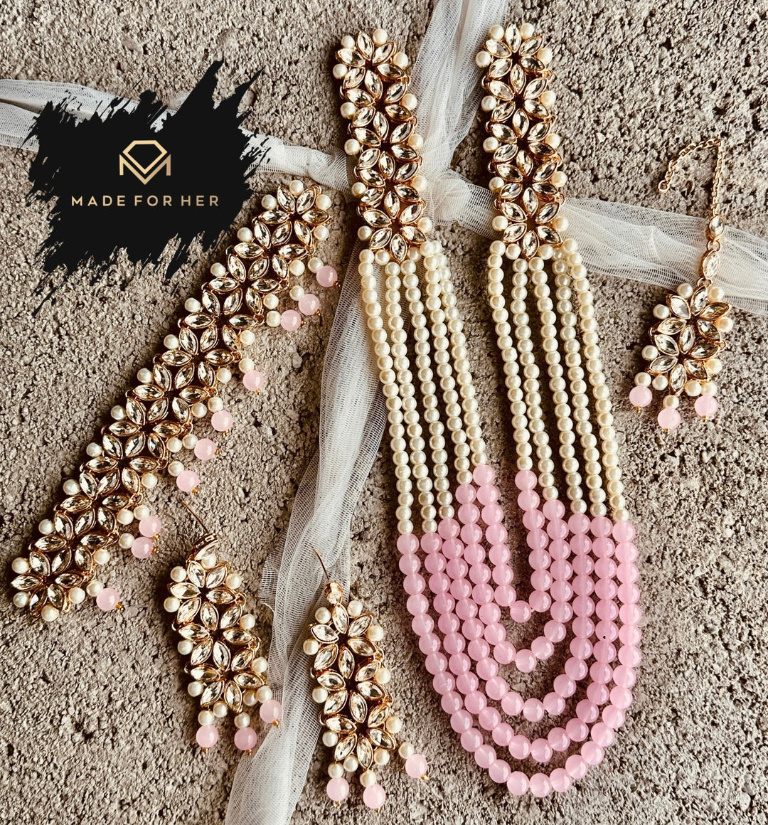 Ethereal Pearl Cascade Set - Coloured - KAHD1001