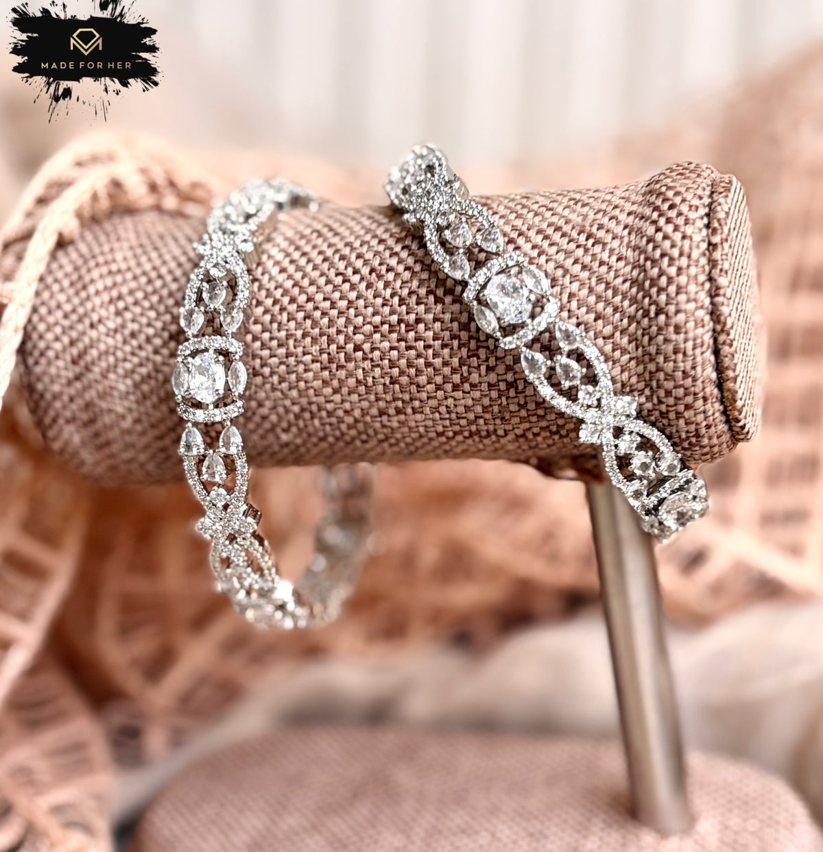 Celeste Zircon Bangles - Silver - KKB1017
