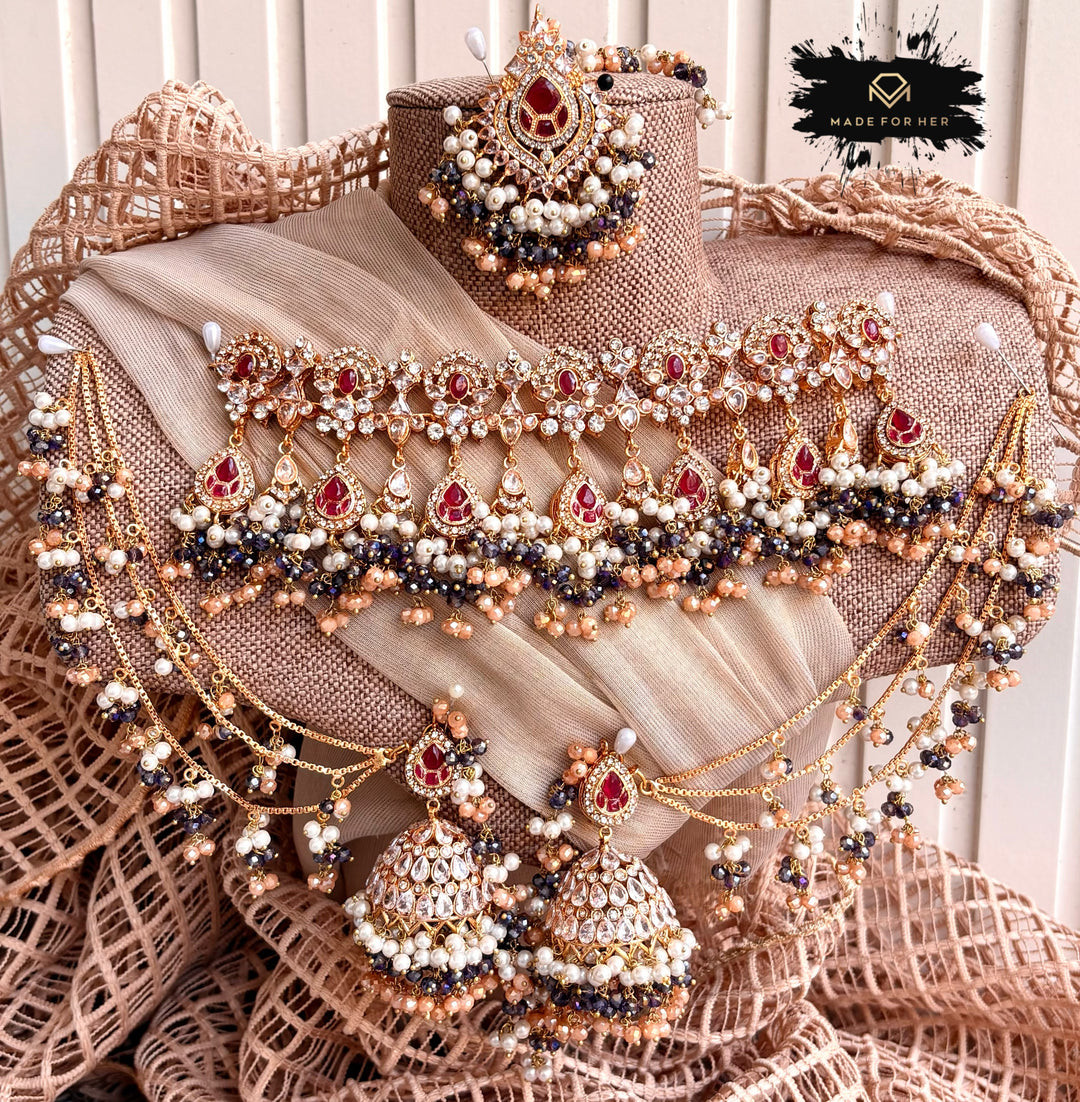 Sunehri Veil Choker Set - LNS1120