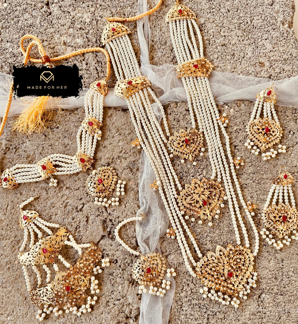 Celestial 3 Layered Hyderabadi Bridal Set - WM1051