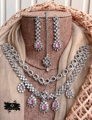 Moonstone Zircon Necklace Set - KFS1055