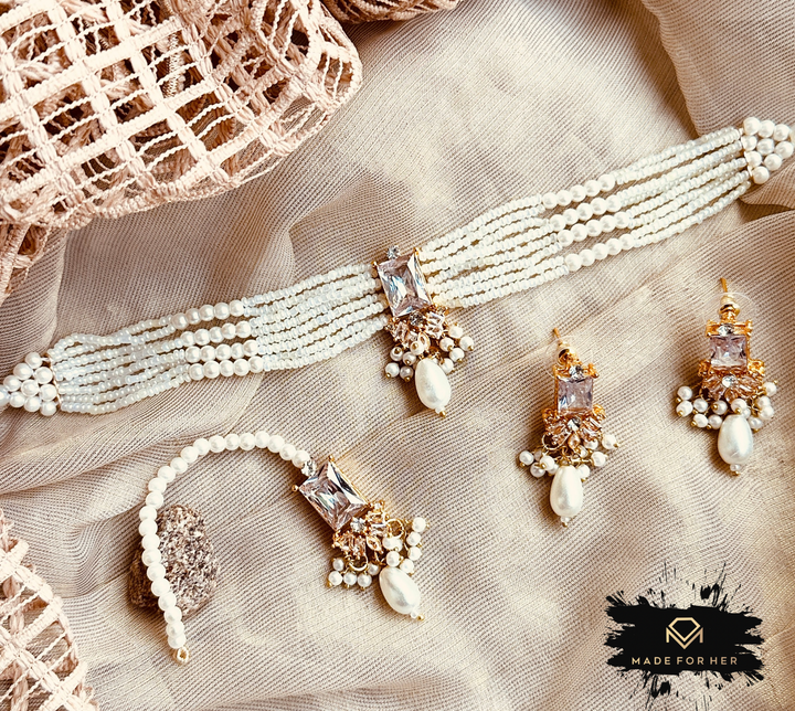 Parisa Crystal Choker Set - KSH1073