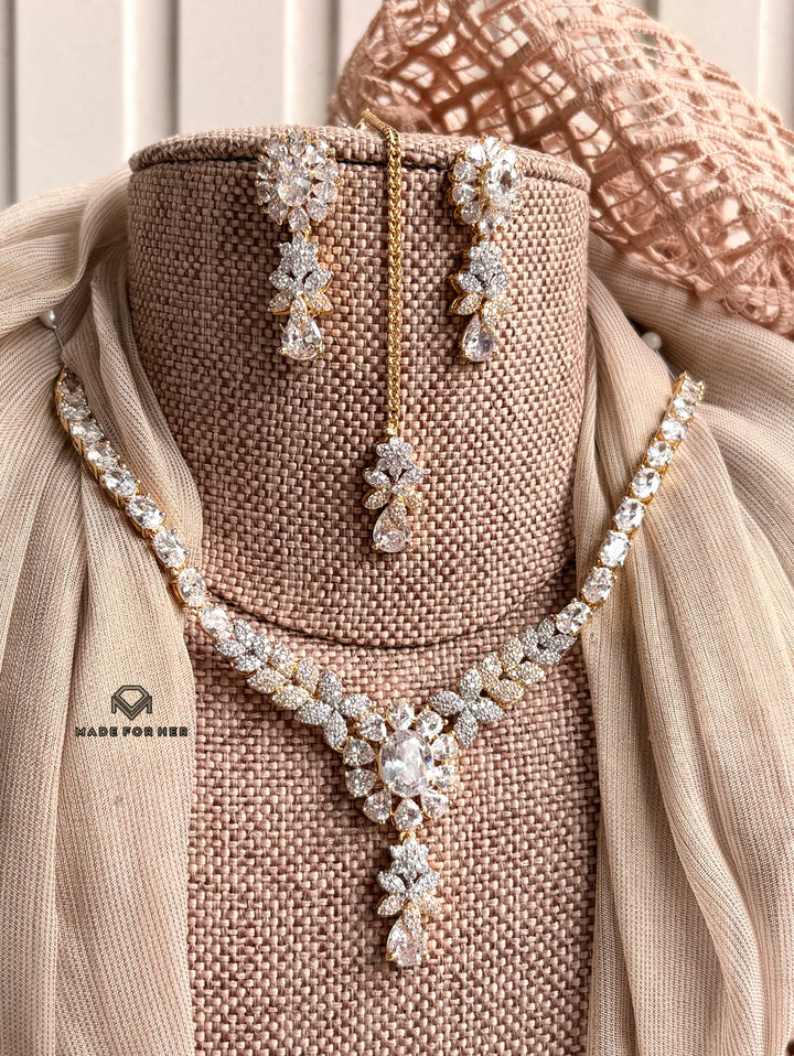 Aveline Zircon Necklace Set - KFS1145
