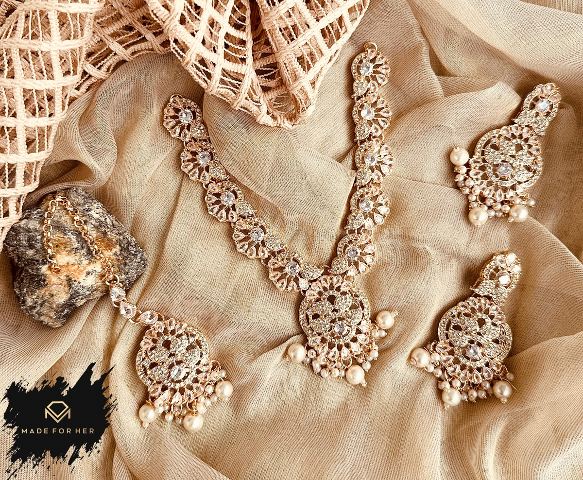 Mira — Dainty Drop Necklace Set - KAHD1027
