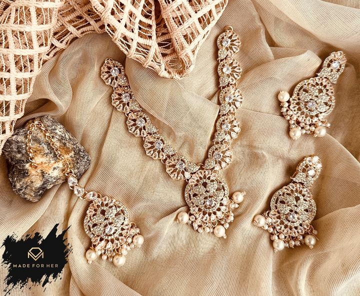 Mira – Dainty Drop Necklace Set - KAHD1027