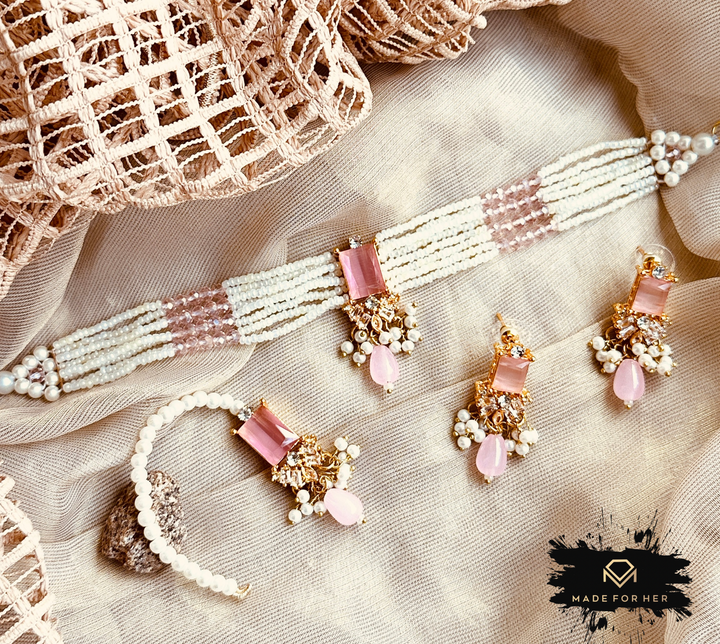 Parisa Crystal Choker Set - KSH1073