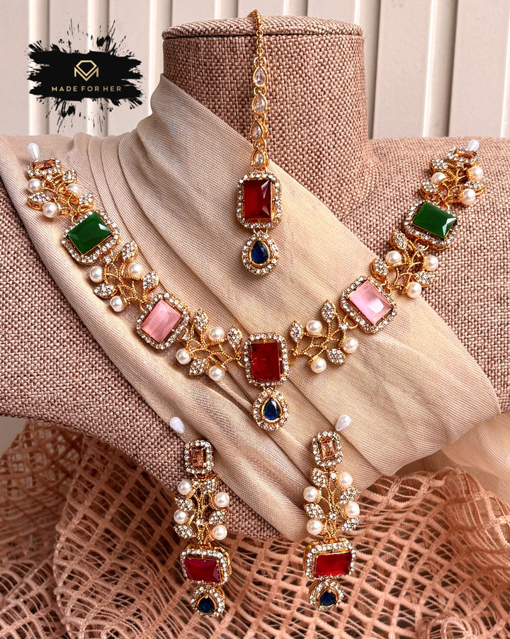 Celeste Shine Necklace Set - KSH1100