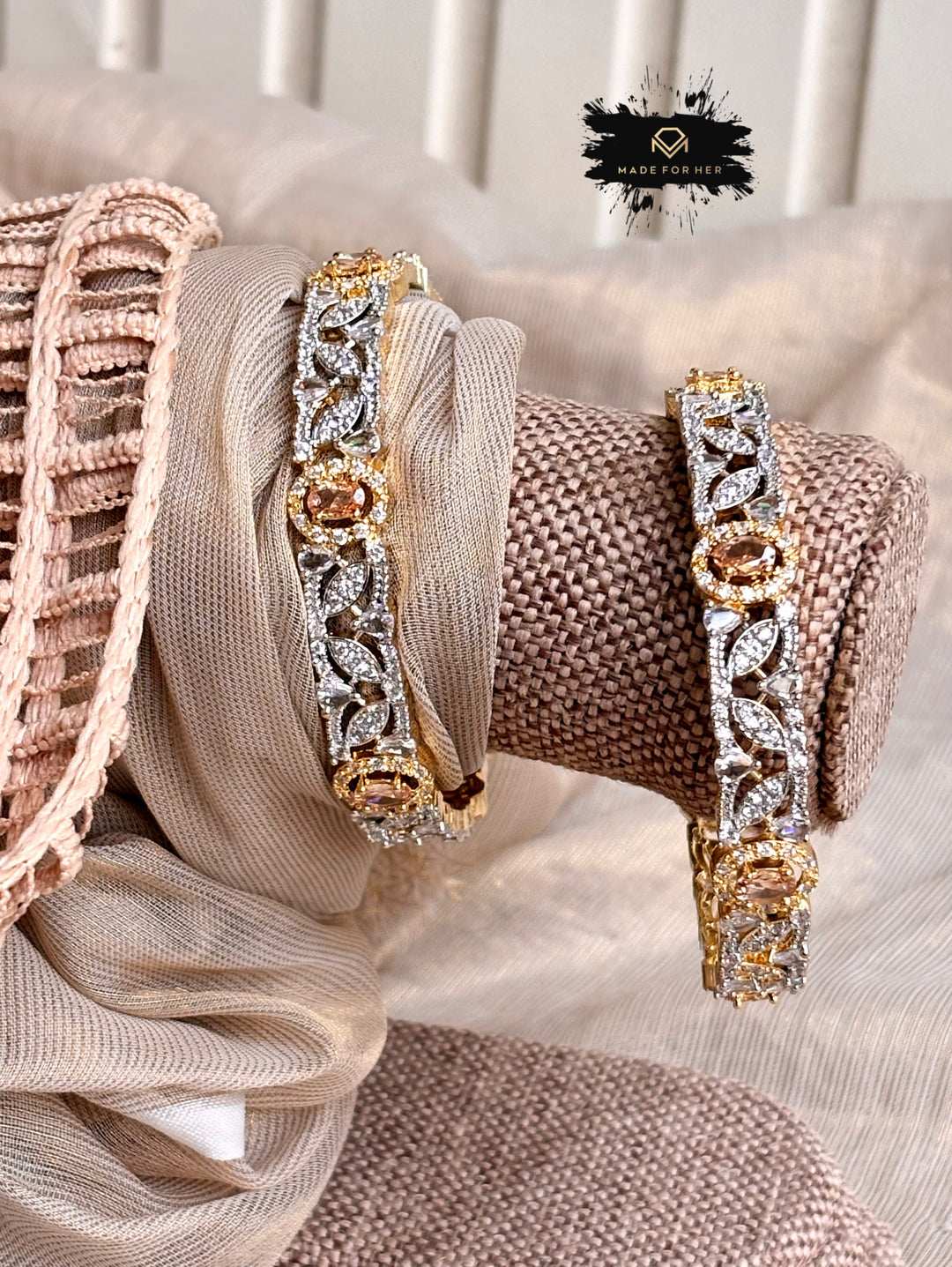Moonbeam Sparkle Zircon Bangle - Size 2.6 - KKB1016
