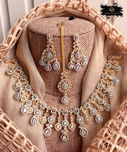 Regal Zircon Necklace Set - KDV1009