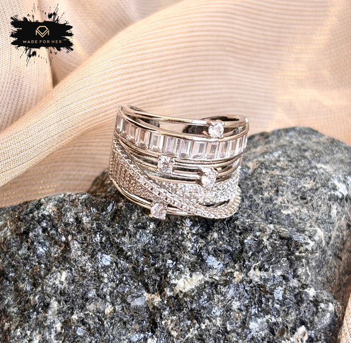 Blooming Zircon Ring - Adjustable  - KSTP1013