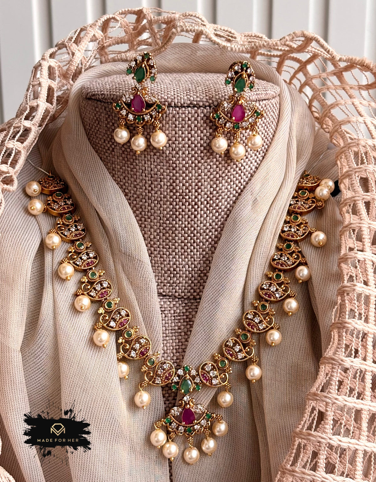 Traditional South Necklace Set - KDV1008