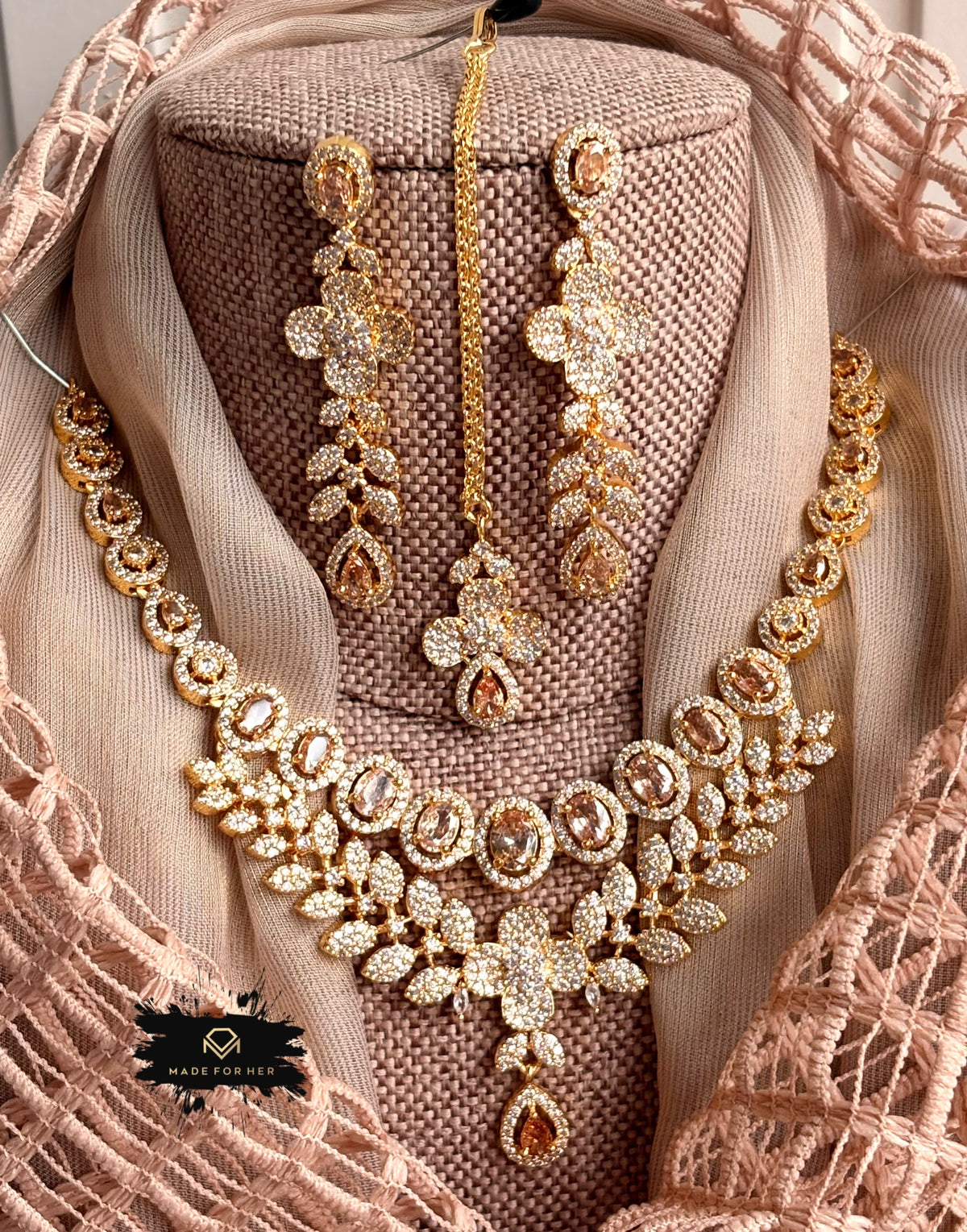 Elite Luxe Zircon Necklace Set - KIA1223