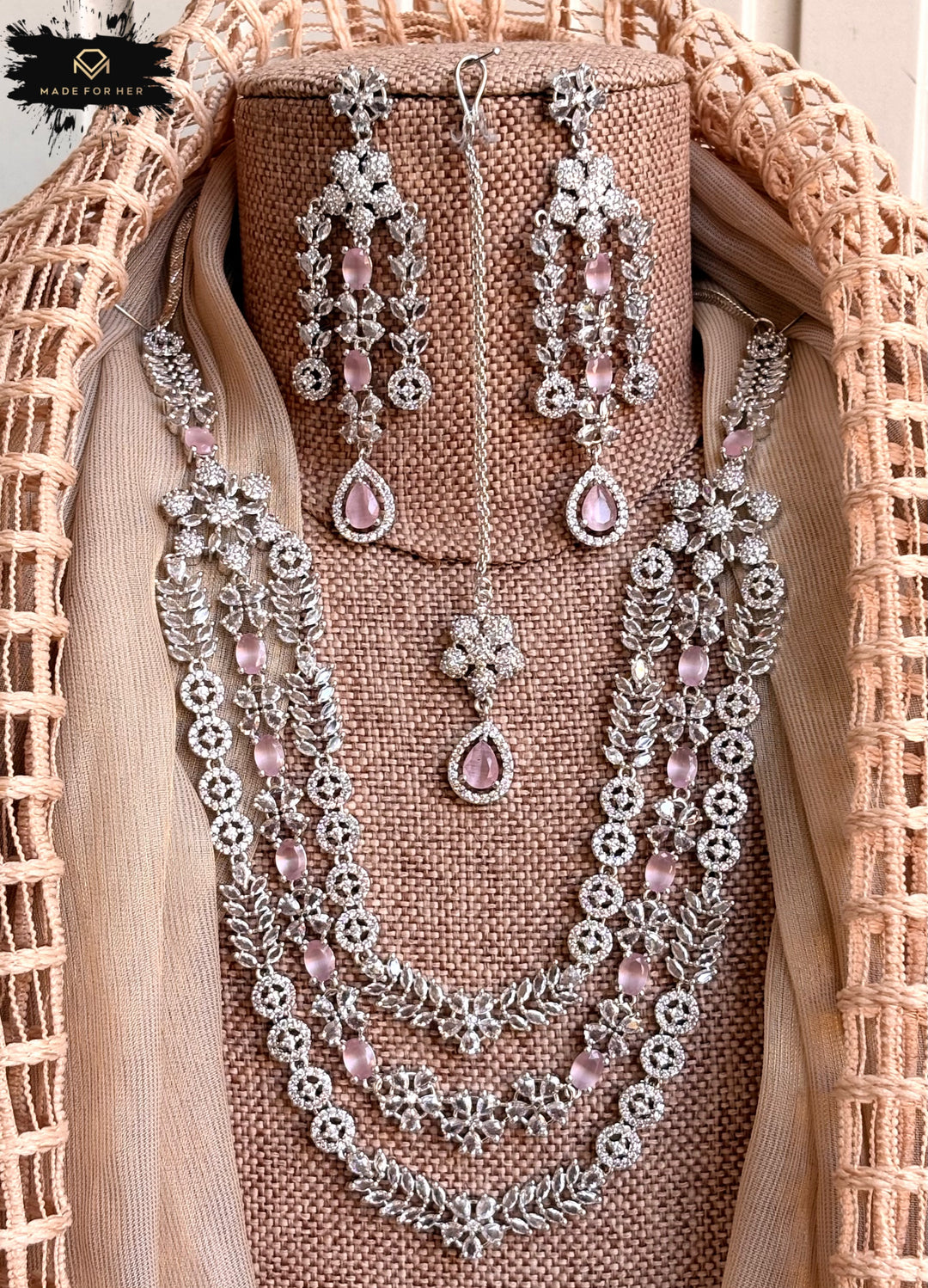 Miravelle Zircon Necklace Set - KSTP1045
